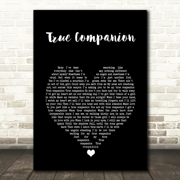 Marc Cohn True Companion Black Heart Song Lyric Music Print