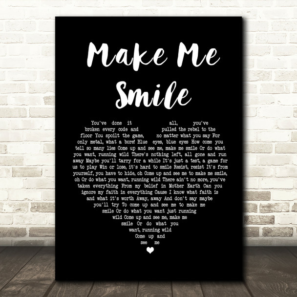 Steve Harley Make Me Smile Black Heart Song Lyric Music Print