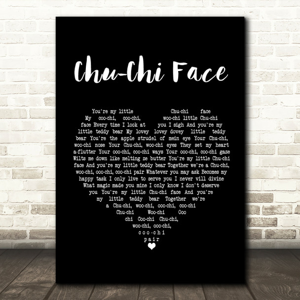 Gert Frobe & Anna Quayle Chu-Chi Face Black Heart Song Lyric Music Print