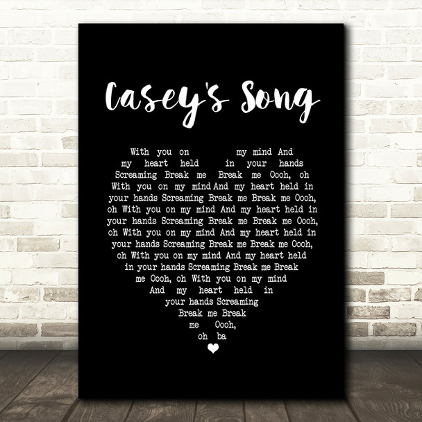 City & Colour Casey's Song Black Heart Song Lyric Music Print