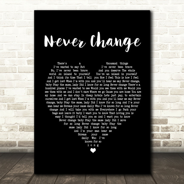 Picture This Never Change Black Heart Song Lyric Music Print