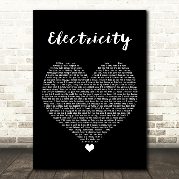 Silk City & Dua Lipa Electricity Black Heart Song Lyric Music Print