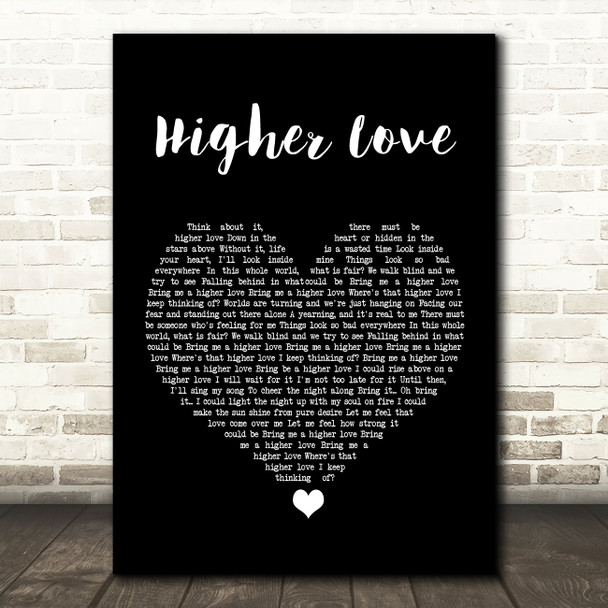 Steve Winwood Higher Love Black Heart Song Lyric Music Print