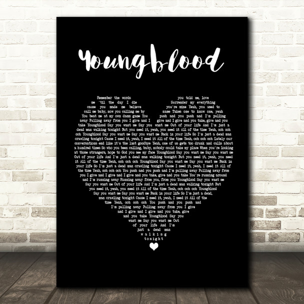 5 Seconds Of Summer Youngblood Black Heart Song Lyric Music Print