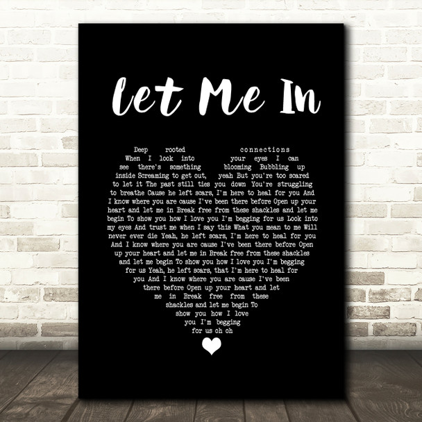 Skinny Living Let Me In Black Heart Song Lyric Music Print