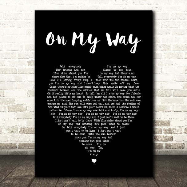 Phil Collins On My Way Black Heart Song Lyric Music Print