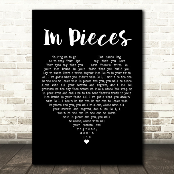 Linkin Park In Pieces Black Heart Song Lyric Music Print
