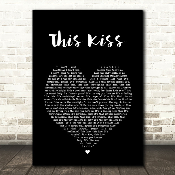 Faith Hill This Kiss Black Heart Song Lyric Music Print