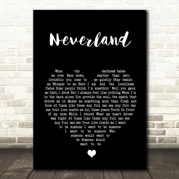 Marillion Neverland Black Heart Song Lyric Music Print