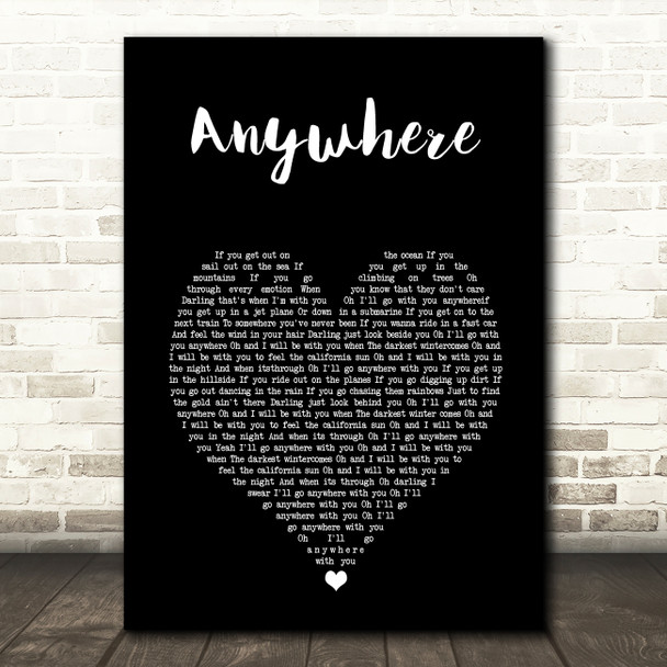 Passenger Anywhere Black Heart Song Lyric Music Print