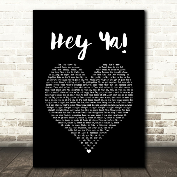 OutKast Hey Ya! Black Heart Song Lyric Music Print