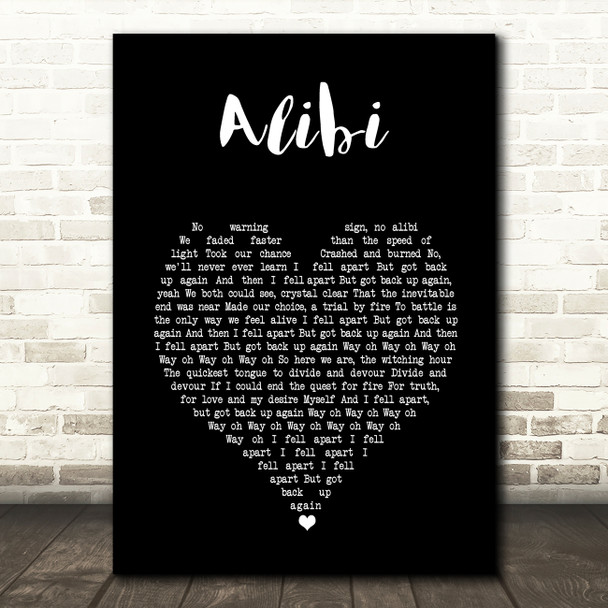 Thirty Seconds to Mars Alibi Black Heart Song Lyric Music Print