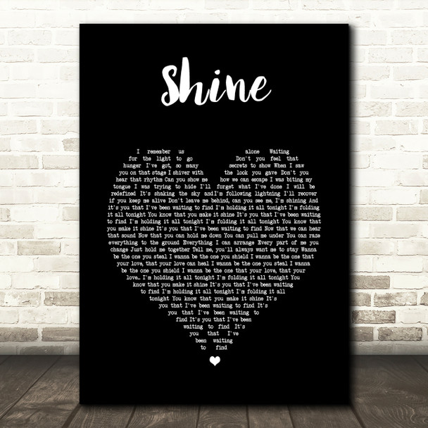 Years & Years Shine Black Heart Song Lyric Music Print