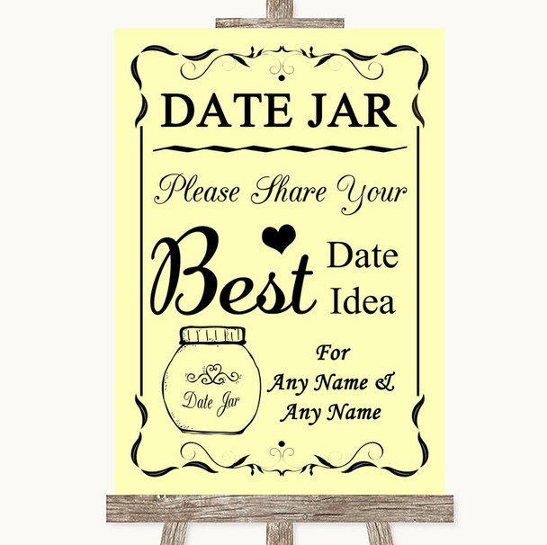 Yellow Date Jar Guestbook Personalized Wedding Sign