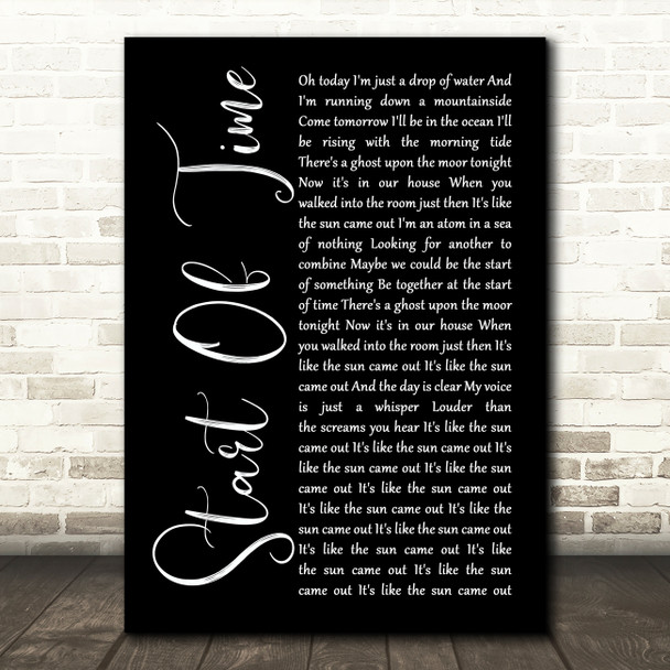 Gabrielle Aplin Start Of Time Black Script Song Lyric Music Print