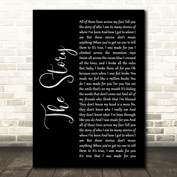 Brandi Carlile The Story Black Script Song Lyric Music Print