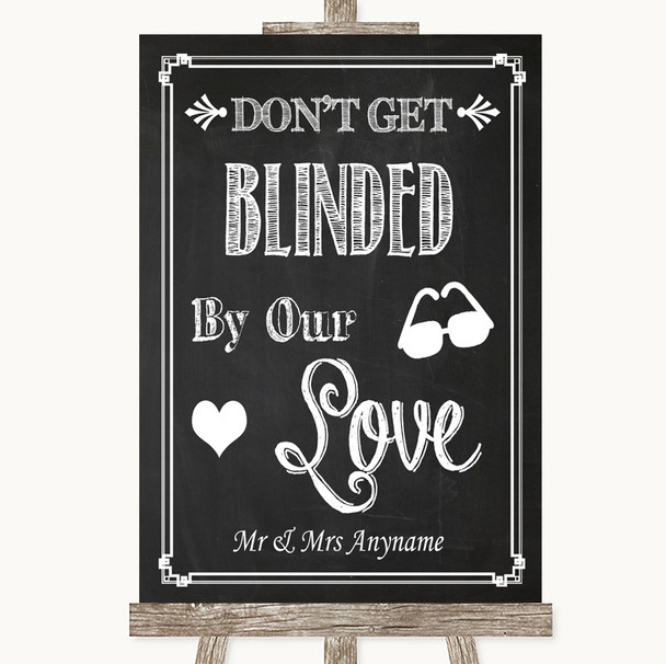 Chalk Sketch Don't Be Blinded Sunglasses Personalized Wedding Sign