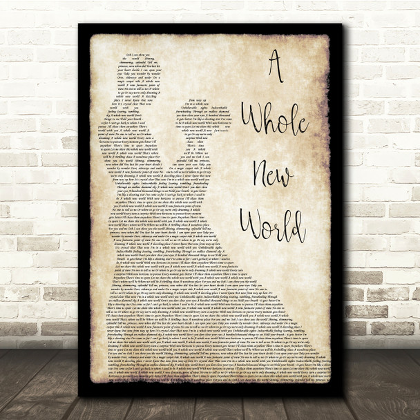Peabo Bryson & Regina Belle A Whole New World Man Lady Dancing Song Lyric Music Print