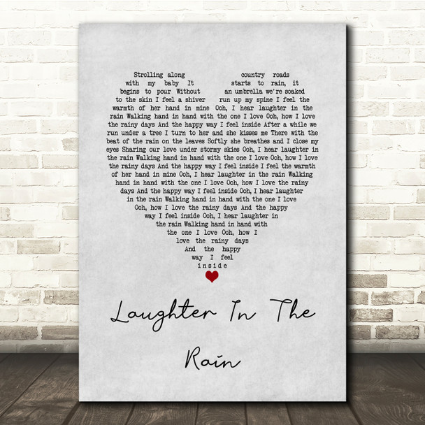 Neil Sedaka Laughter In The Rain Grey Heart Song Lyric Music Print