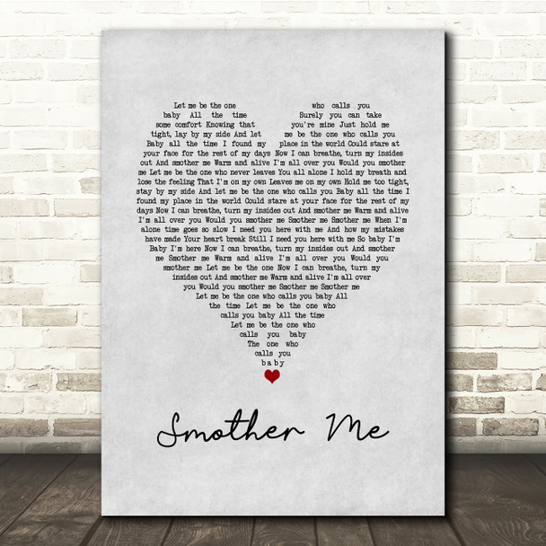 The Used Smother Me Grey Heart Song Lyric Music Print