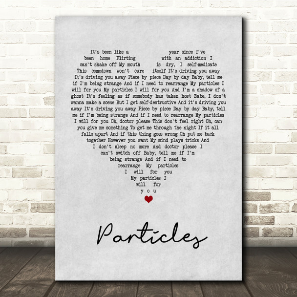 Nothing But Thieves Particles Grey Heart Song Lyric Music Print