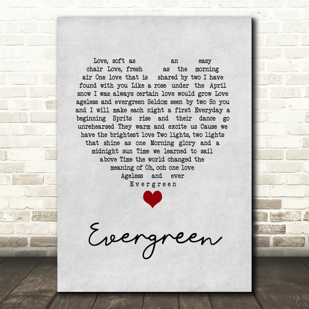 Luther Vandross Evergreen Grey Heart Song Lyric Music Print