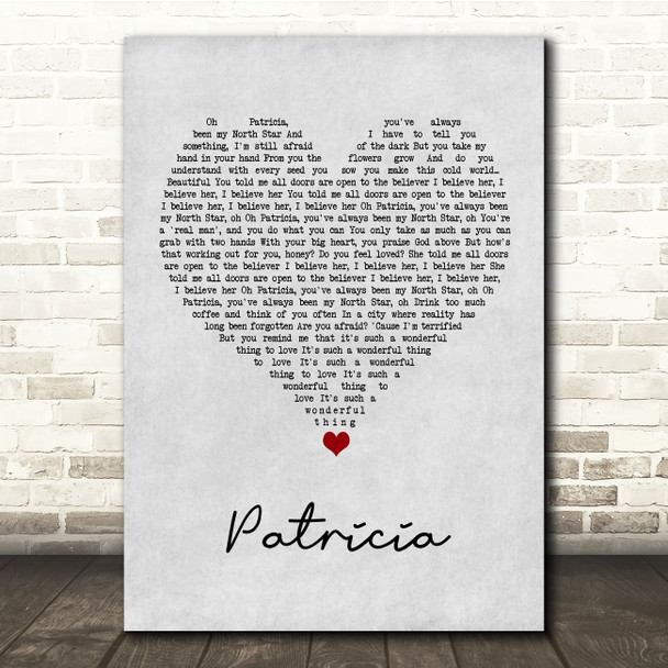 Florence + The Machine Patricia Grey Heart Song Lyric Music Print
