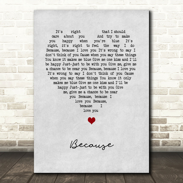 Julian Lennon Because Grey Heart Song Lyric Music Print