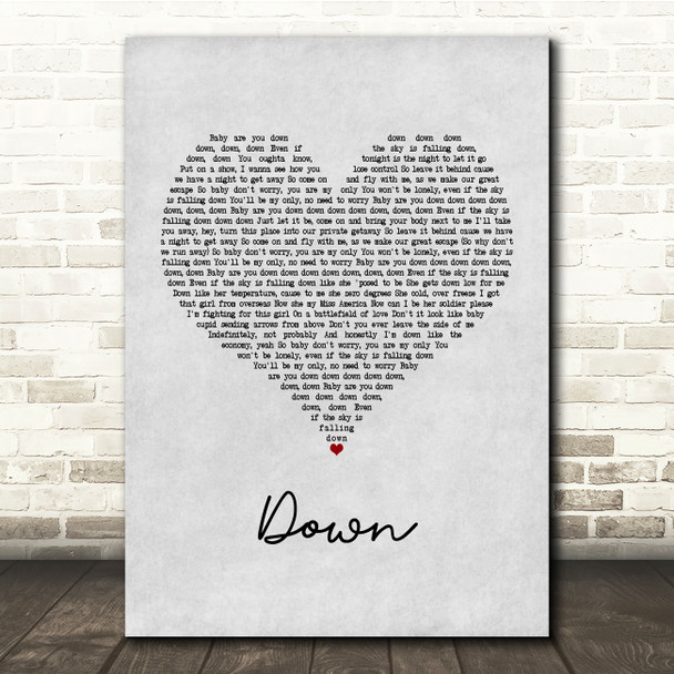 Jay Sean Down Grey Heart Song Lyric Music Print