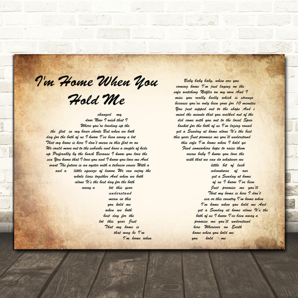Beans on Toast I'm Home When You Hold Me Man Lady Couple Song Lyric Music Print