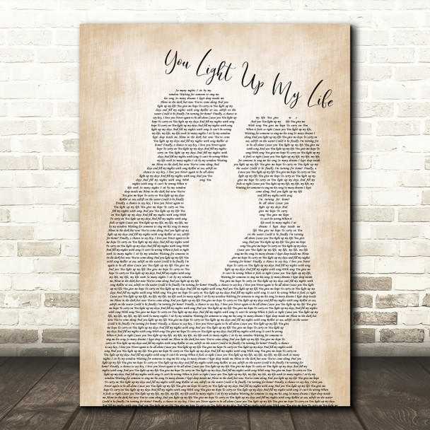 Whitney Houston You Light Up My Life Man Lady Bride Groom Song Lyric Music Print