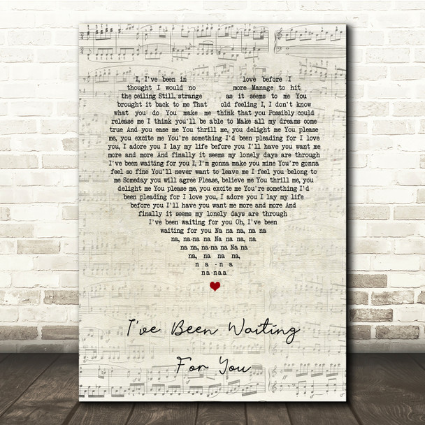 ABBA I've Been Waiting For You Script Heart Song Lyric Music Print