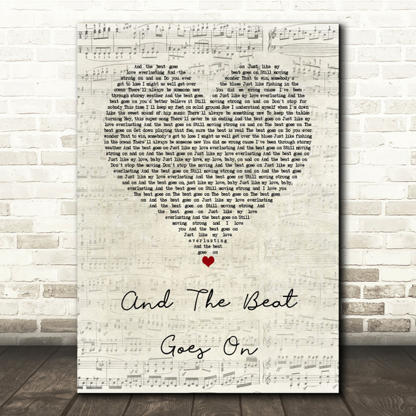 The Whispers And The Beat Goes On Script Heart Song Lyric Music Print