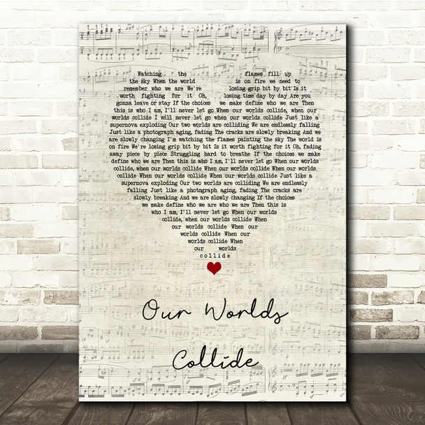 Dead By April Our Worlds Collide Script Heart Song Lyric Music Print