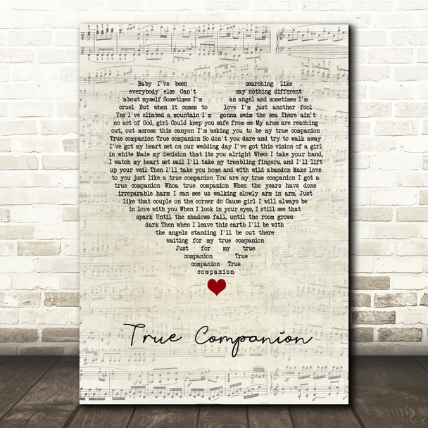 Marc Cohn True Companion Script Heart Song Lyric Music Print