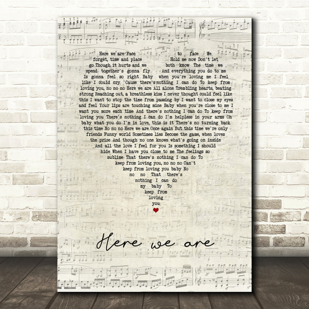 Gloria Estefan here we are Script Heart Song Lyric Music Print