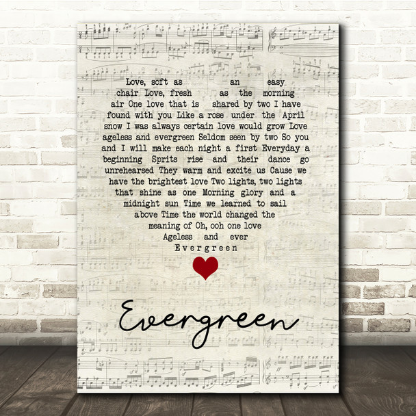 Luther Vandross Evergreen Script Heart Song Lyric Music Print