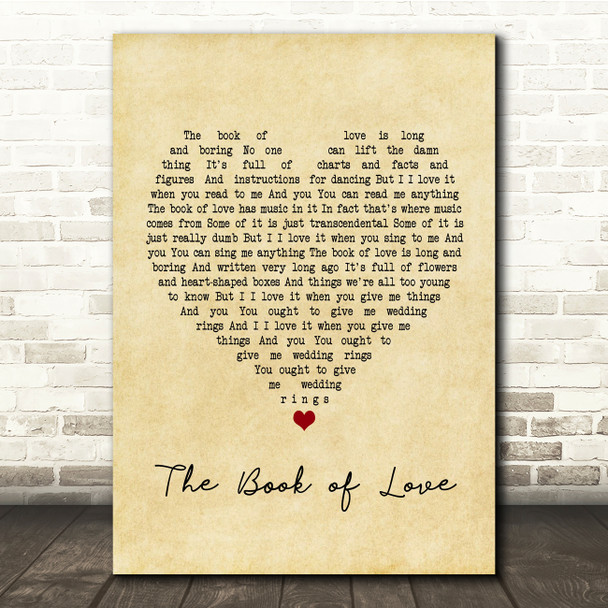 Peter Gabriel The Book of Love Vintage Heart Song Lyric Music Print