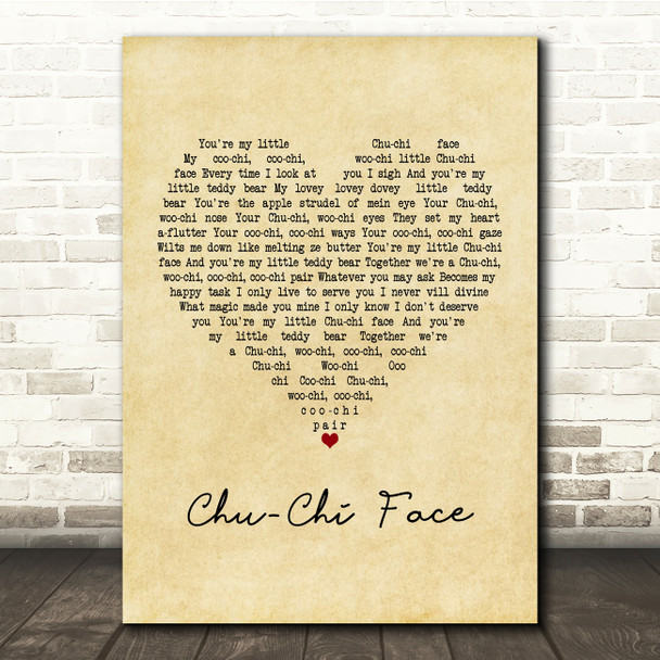 Gert Frobe & Anna Quayle Chu-Chi Face Vintage Heart Song Lyric Music Print