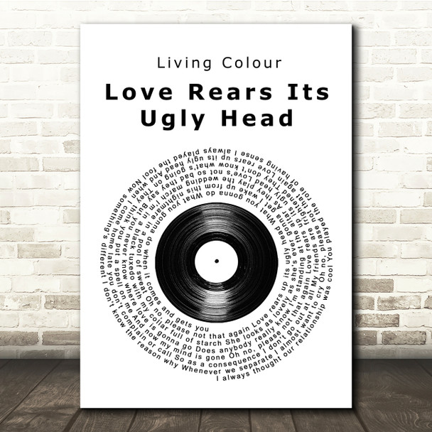 Living Colour Love rears its ugly head Vinyl Record Song Lyric Music Print