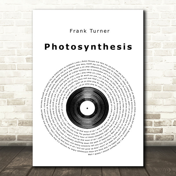 Frank Turner Photosynthesis Vinyl Record Song Lyric Music Print