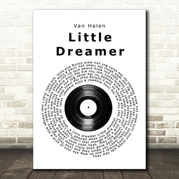 Van Halen Little Dreamer Vinyl Record Song Lyric Music Print