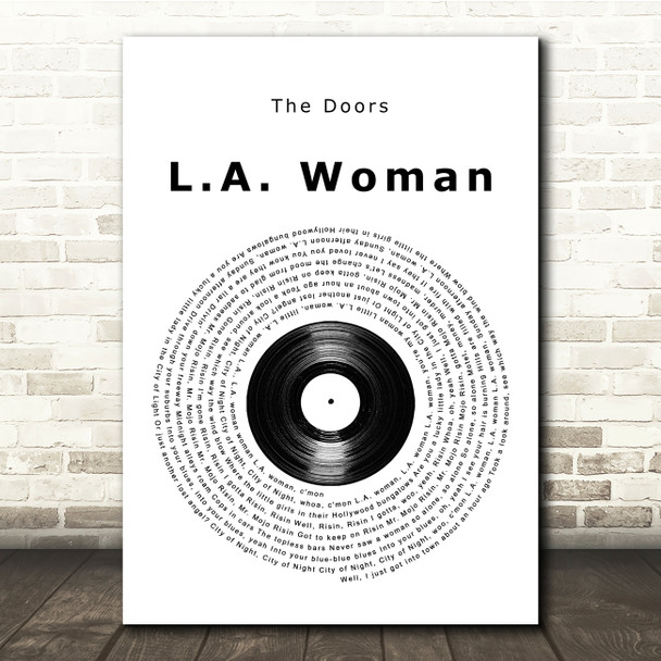 The Doors L.A. Woman Vinyl Record Song Lyric Music Print