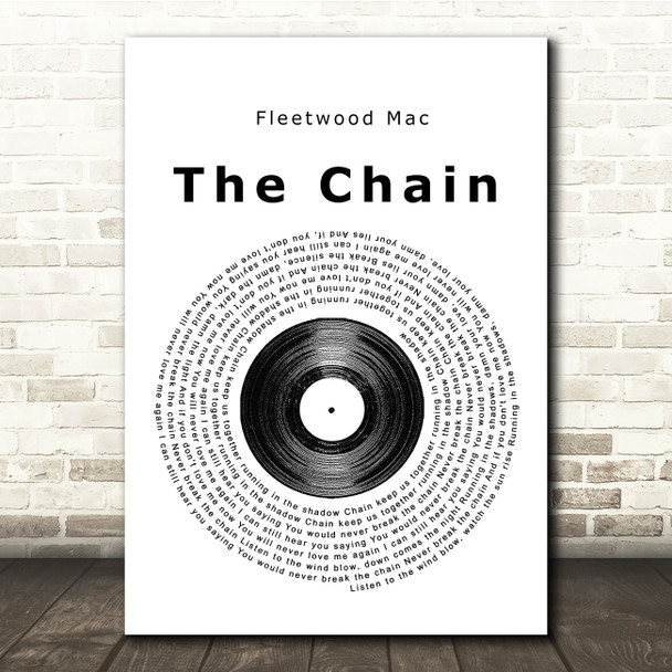 Fleetwood Mac The Chain Vinyl Record Song Lyric Music Print