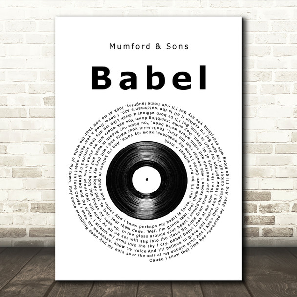 Mumford & Sons Babel Vinyl Record Song Lyric Music Print