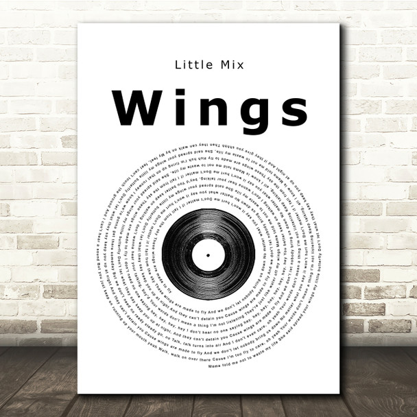 Little Mix Wings Vinyl Record Song Lyric Music Print