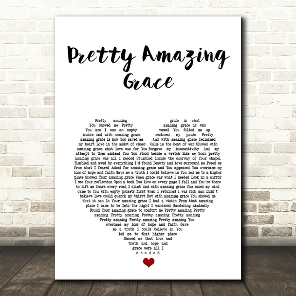 Neil Diamond Pretty Amazing Grace White Heart Song Lyric Music Print