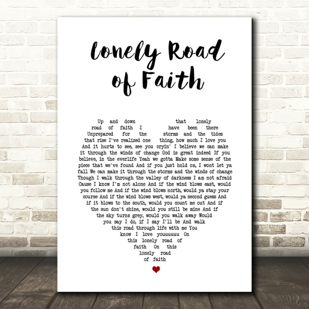 Kid Rock Lonely Road Of Faith White Heart Song Lyric Music Print