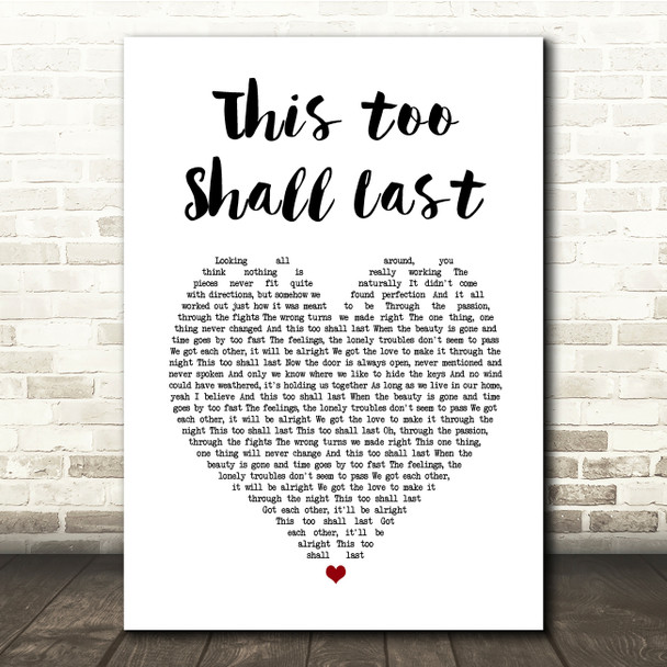 Anderson East This Too Shall Last White Heart Song Lyric Music Print