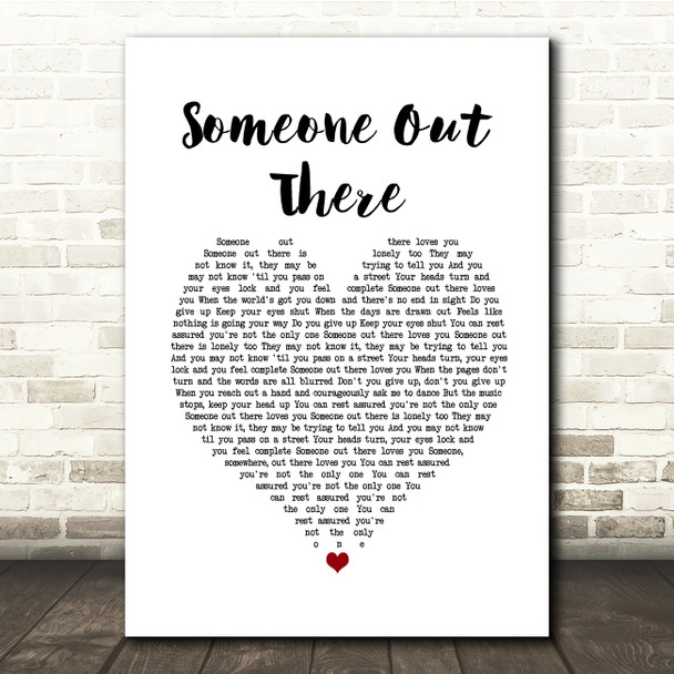 Rae Morris Someone Out There White Heart Song Lyric Music Print